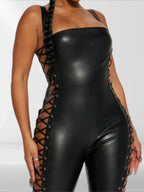 Faux Leather Jumpsuit | Mixtshop LLC