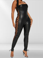 Faux Leather Jumpsuit | Mixtshop LLC