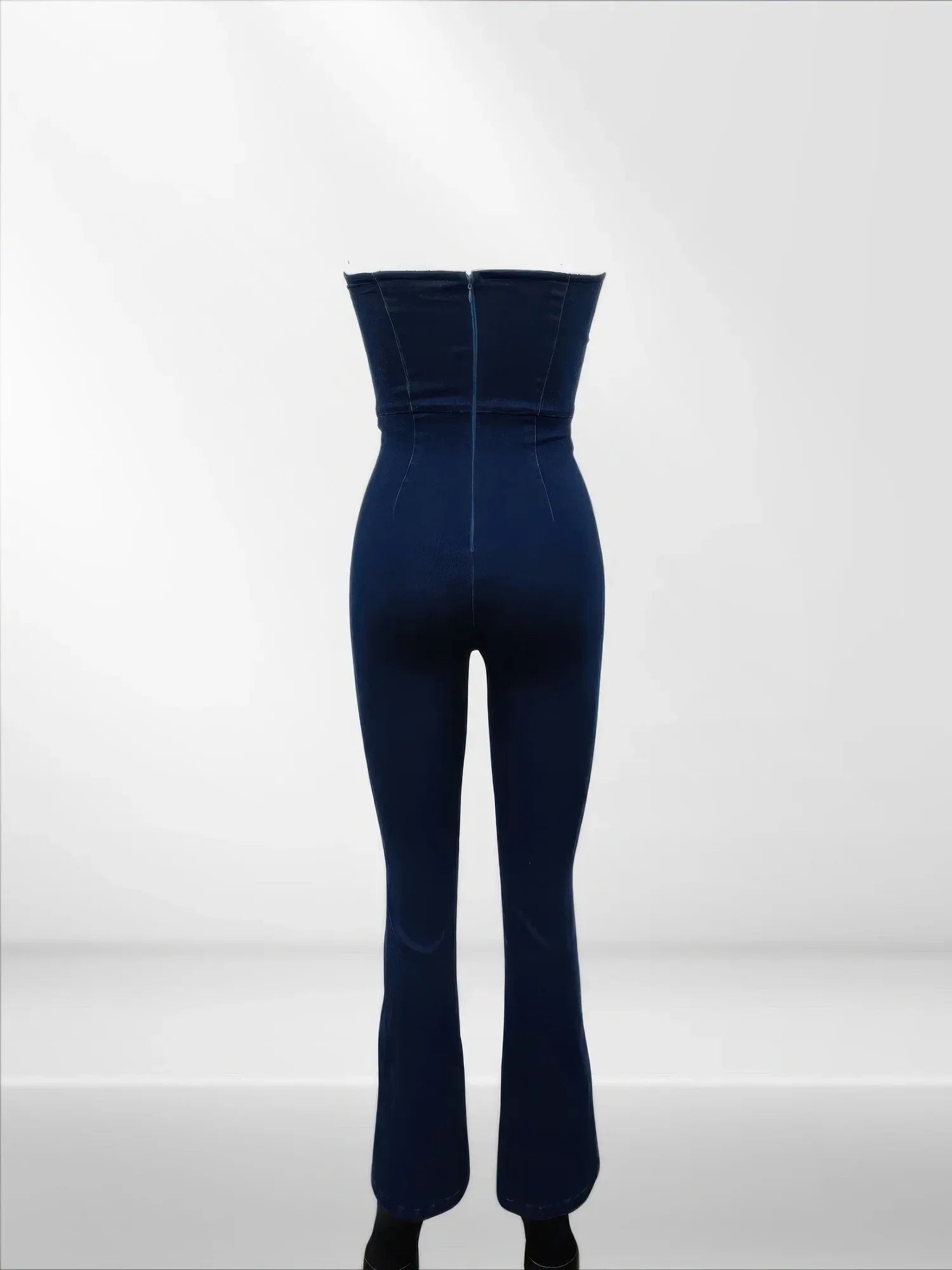 Lace Up Detail Denim Jumpsuit | Mixtshop LLC