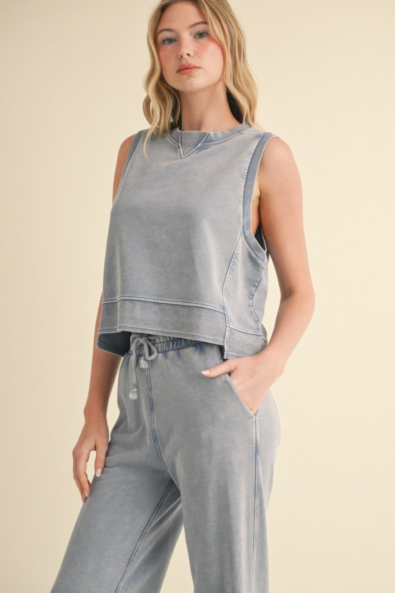Mineral Wash Sleeveless Top | Mixtshop LLC
