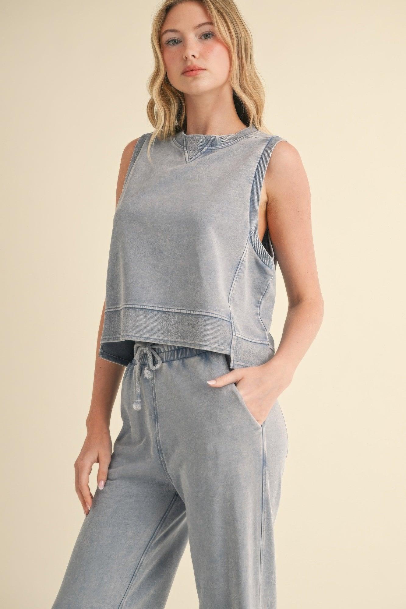 Mineral Wash Sleeveless Top | Mixtshop LLC