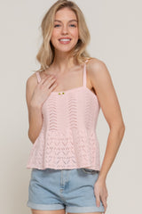 Flower Trim Detail Pointelle Spring Sweater | Mixtshop LLC