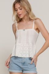 Flower Trim Detail Pointelle Spring Sweater | Mixtshop LLC