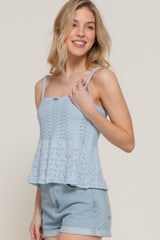 Flower Trim Detail Pointelle Spring Sweater | Mixtshop LLC