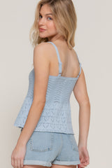 Flower Trim Detail Pointelle Spring Sweater | Mixtshop LLC
