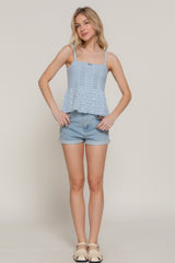Flower Trim Detail Pointelle Spring Sweater | Mixtshop LLC