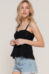Flower Trim Detail Pointelle Spring Sweater | Mixtshop LLC