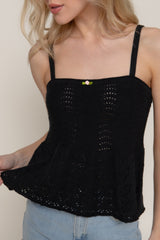 Flower Trim Detail Pointelle Spring Sweater | Mixtshop LLC