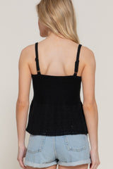 Flower Trim Detail Pointelle Spring Sweater | Mixtshop LLC