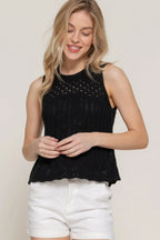Sleeveless Crochet Spring Sweater | Mixtshop LLC