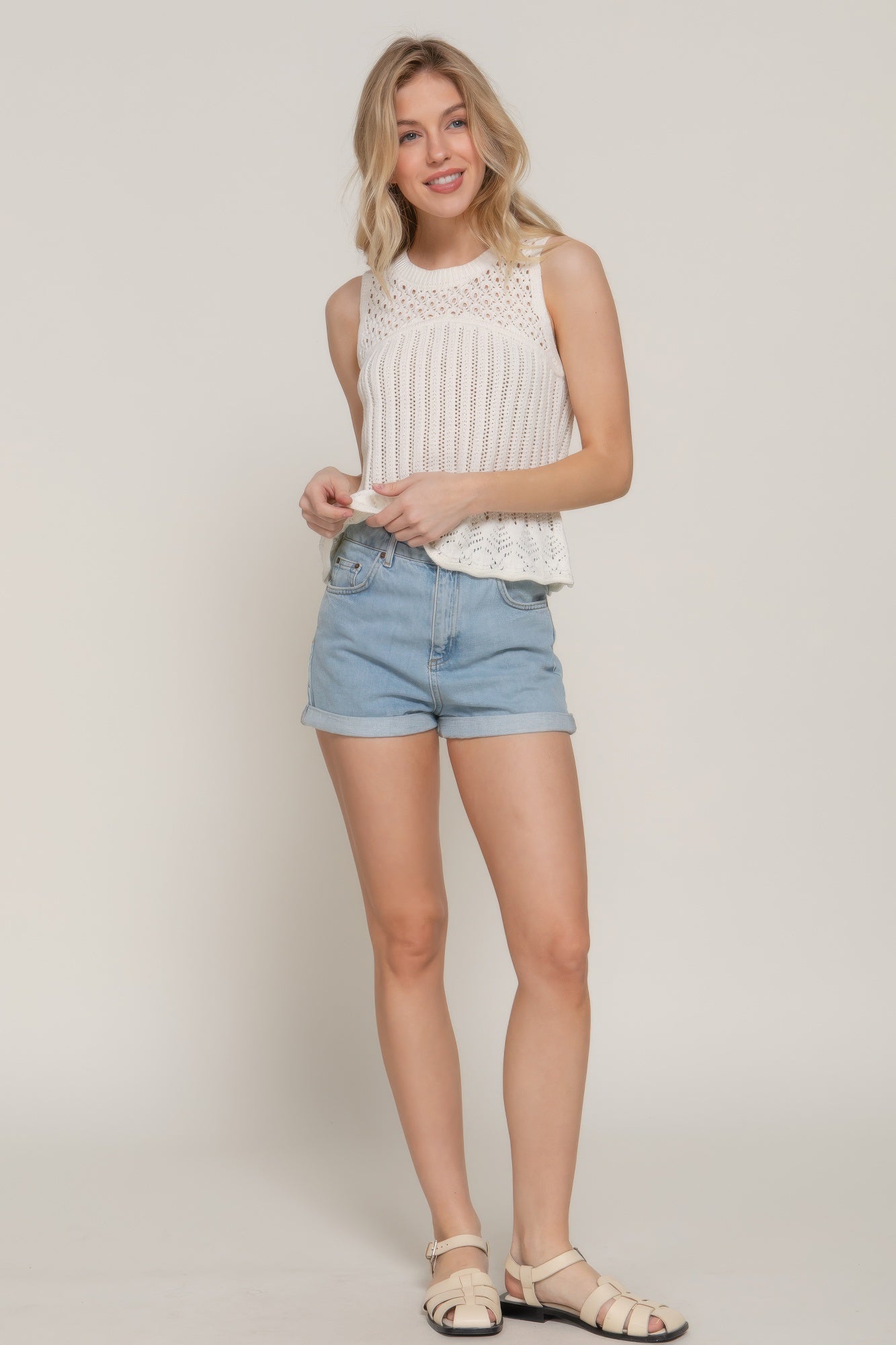 Sleeveless Crochet Spring Sweater | Mixtshop LLC