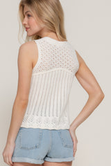 Sleeveless Crochet Spring Sweater | Mixtshop LLC