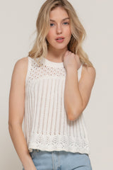Sleeveless Crochet Spring Sweater | Mixtshop LLC
