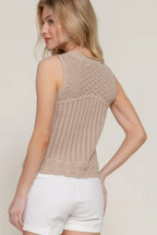 Sleeveless Crochet Spring Sweater | Mixtshop LLC