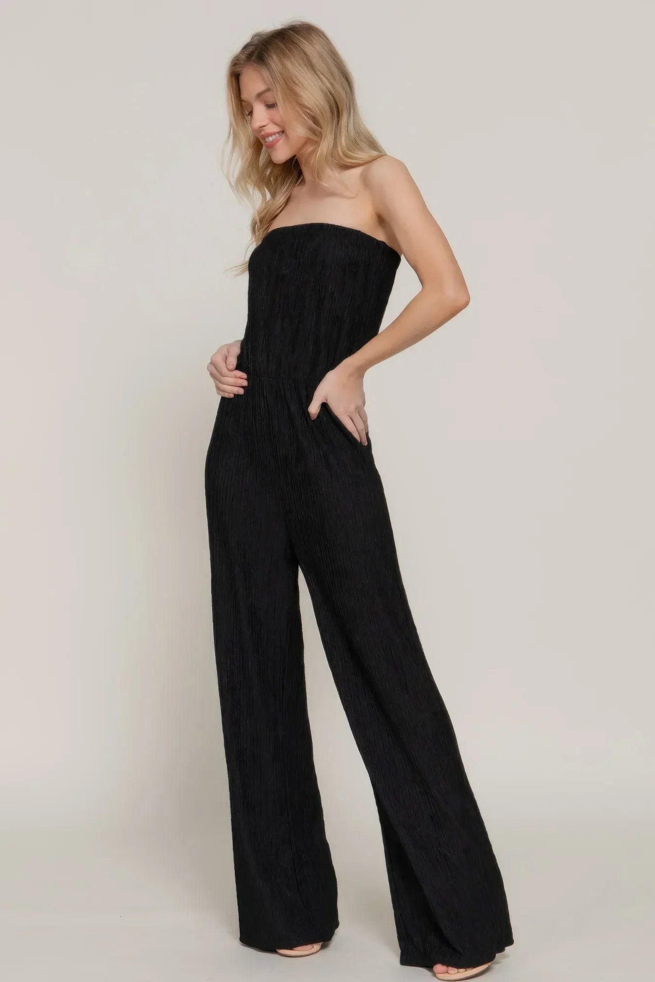 Crinkle Knit Tube Jumpsuit | Mixtshop LLC