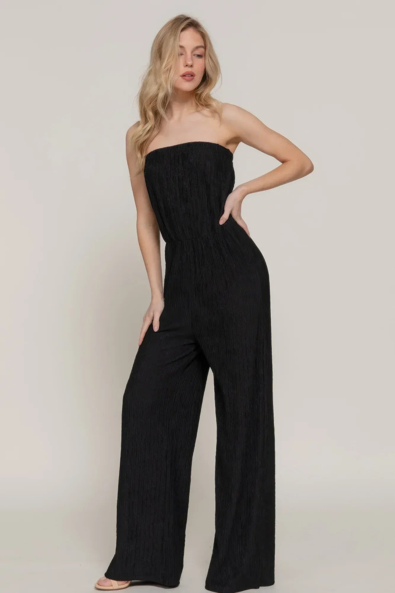 Crinkle Knit Tube Jumpsuit | Mixtshop LLC