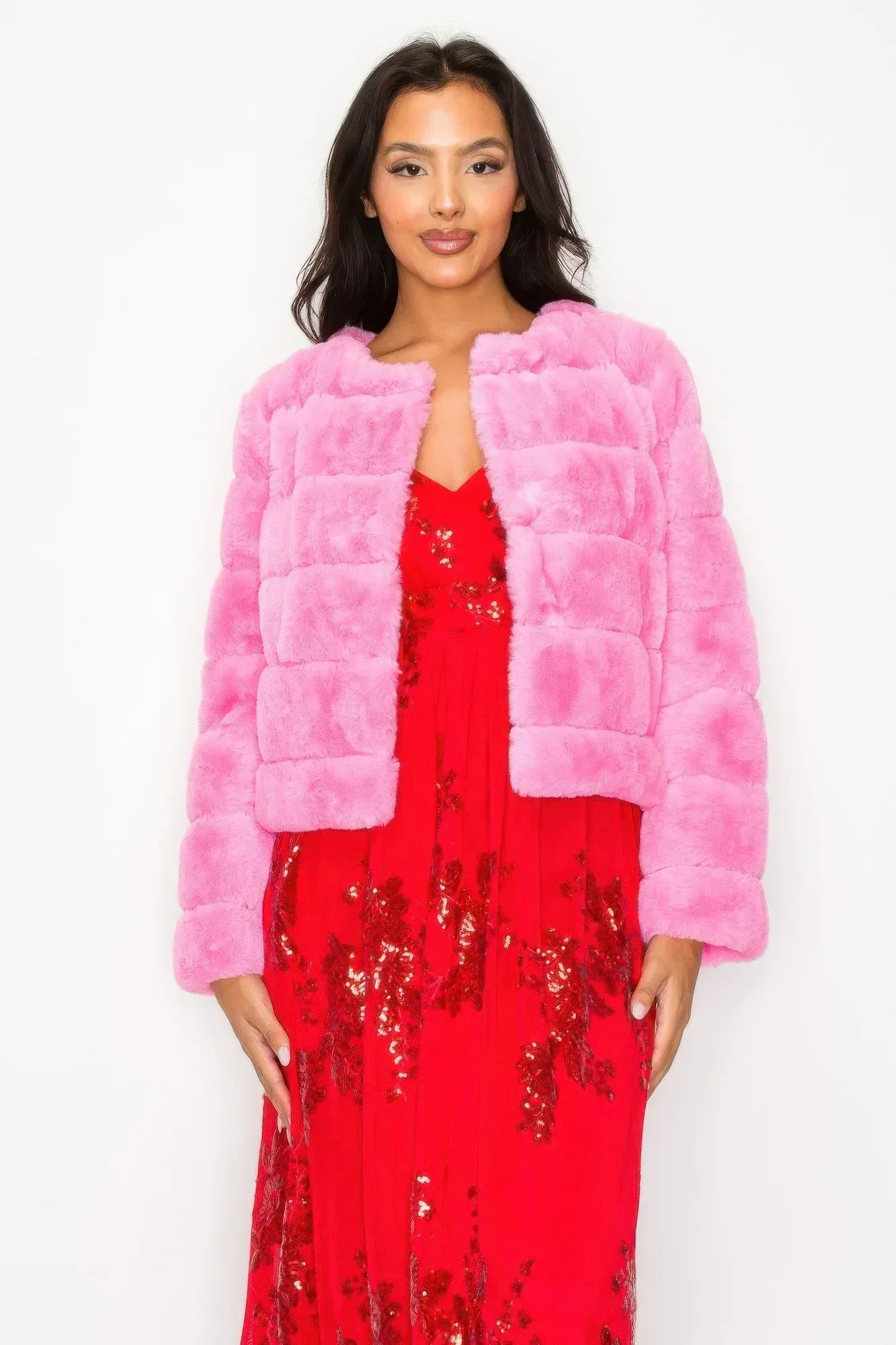 Faux Fur Buttoned Quilted Jacket | Mixtshop LLC