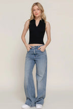 Sleeveless Polo Spring Sweater | Mixtshop LLC