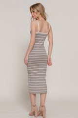 Straight Neck Stripe Spring Sweater Dress | Mixtshop LLC