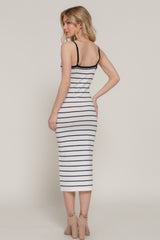 Straight Neck Stripe Spring Sweater Dress | Mixtshop LLC