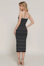 Straight Neck Stripe Spring Sweater Dress | Mixtshop LLC