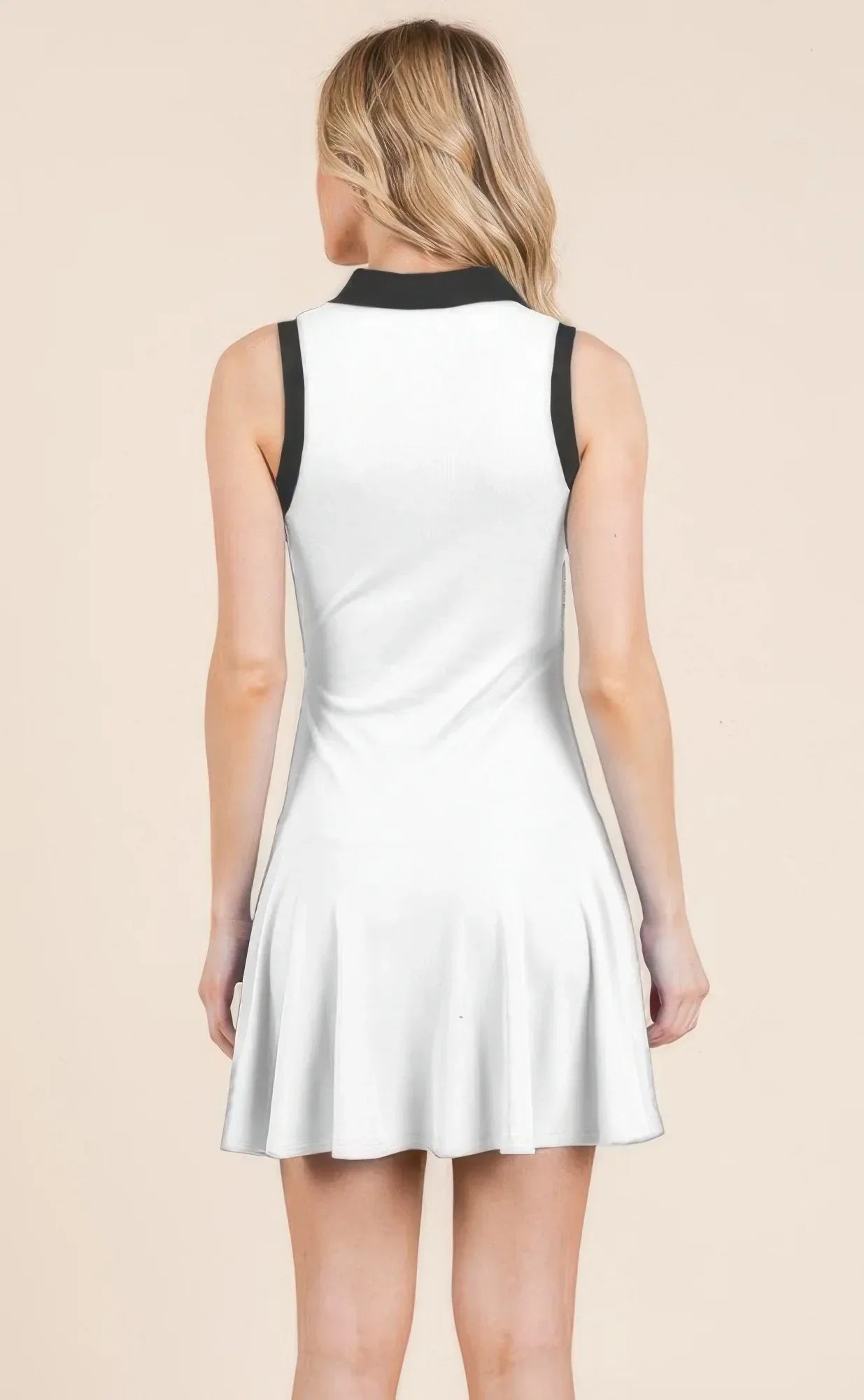 Contrast Collar Drop Waist Tennis Mini Dress | Mixtshop LLC