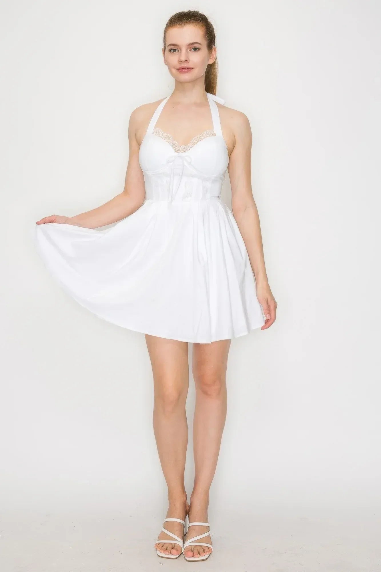Corset Self-tie Ribbon Zippered Dress | Mixtshop LLC Main image