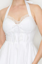 Corset Self-tie Ribbon Zippered Dress | Mixtshop LLC