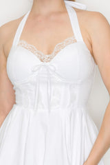 Corset Self-tie Ribbon Zippered Dress | Mixtshop LLC
