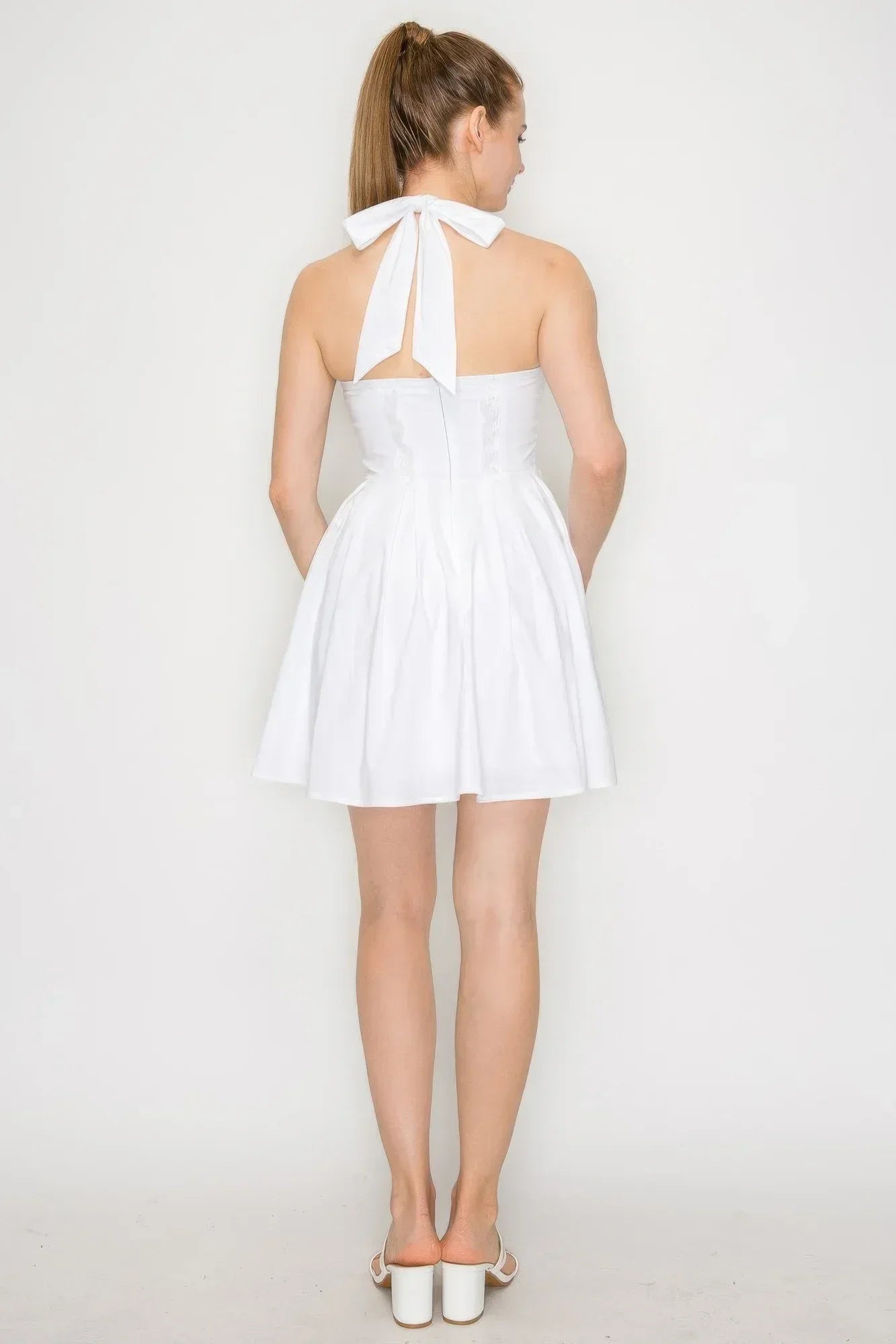Corset Self-tie Ribbon Zippered Dress | Mixtshop LLC