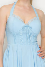 Corset Self-tie Ribbon Zippered Dress | Mixtshop LLC