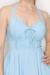Corset Self-tie Ribbon Zippered Dress | Mixtshop LLC