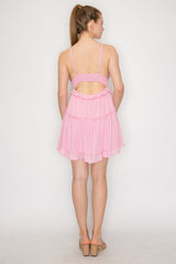 Lace Tiered Open-back Ruffled Dress | Mixtshop LLC