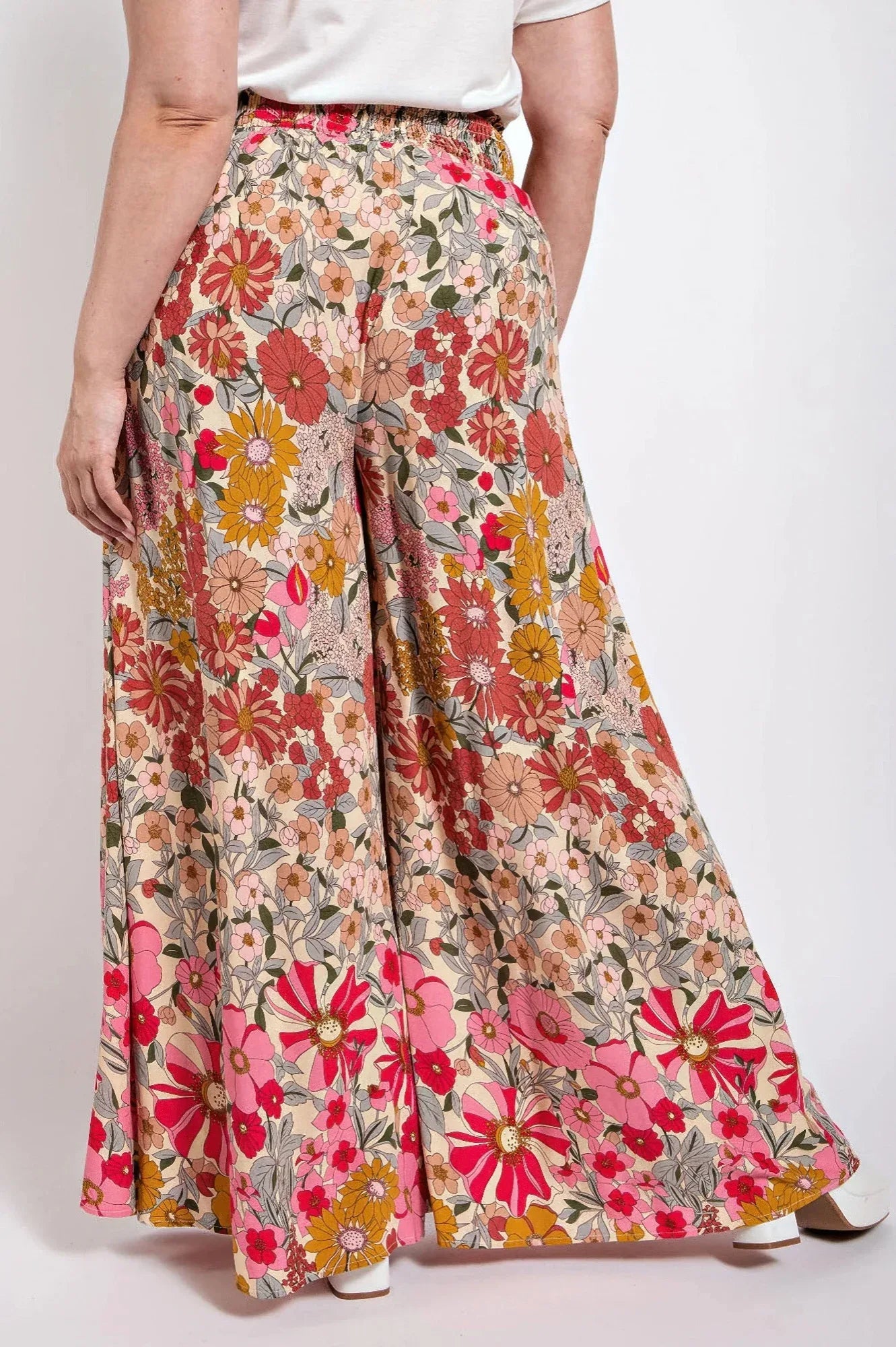 Flare Wide Leg And Waist Smocked Pants With Side Pocket | Mixtshop LLC