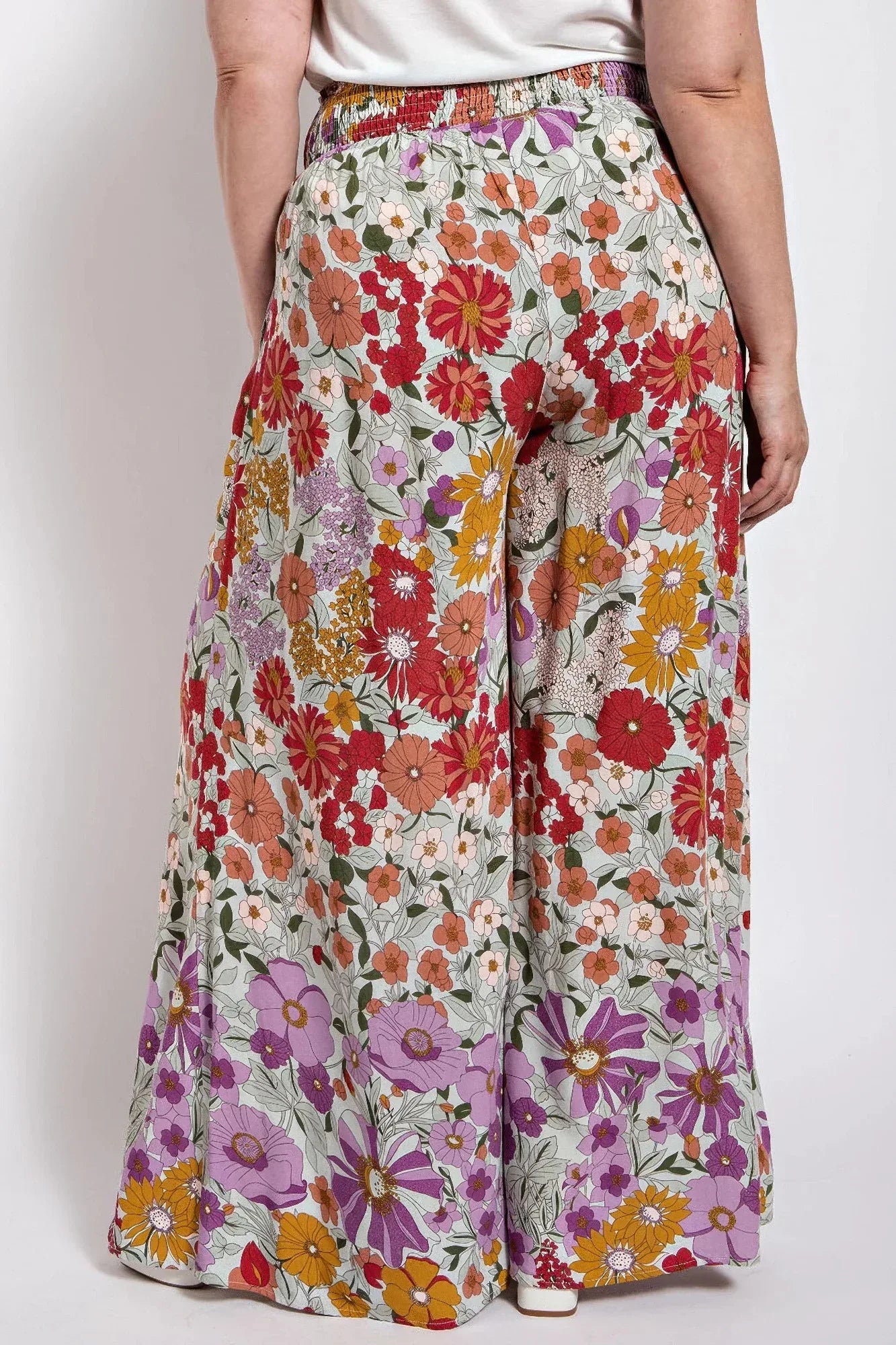 Flare Wide Leg And Waist Smocked Pants With Side Pocket | Mixtshop LLC