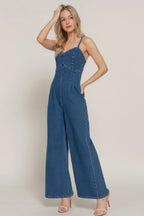Cami Stretch Denim Jumpsuit | Mixtshop LLC