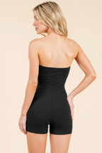 Strapless Twisted Detail Biker Suit | Mixtshop LLC