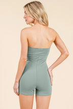 Strapless Twisted Detail Biker Suit | Mixtshop LLC