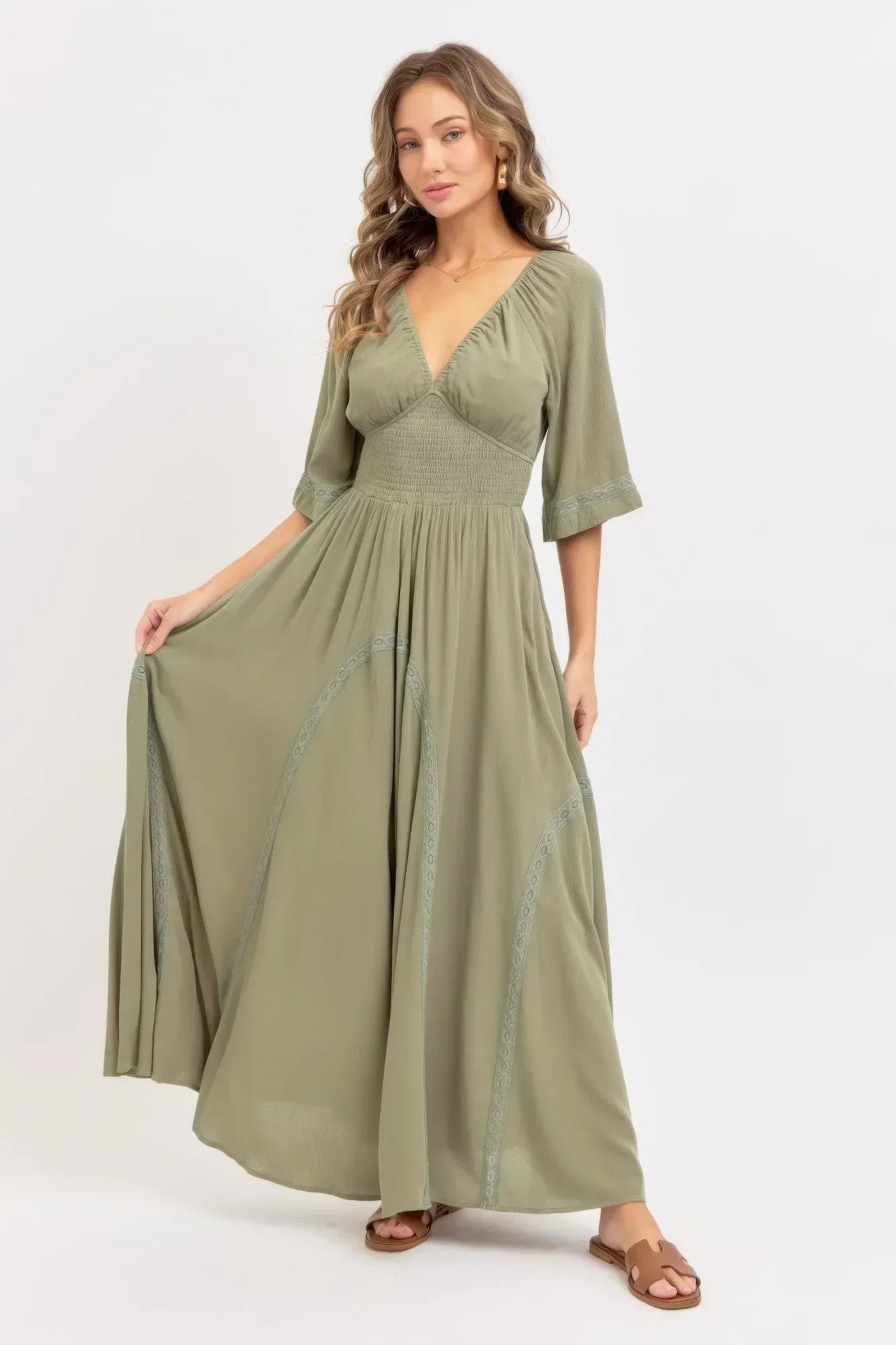 Romantic Flowy Maxi Dress | Mixtshop LLC Main image