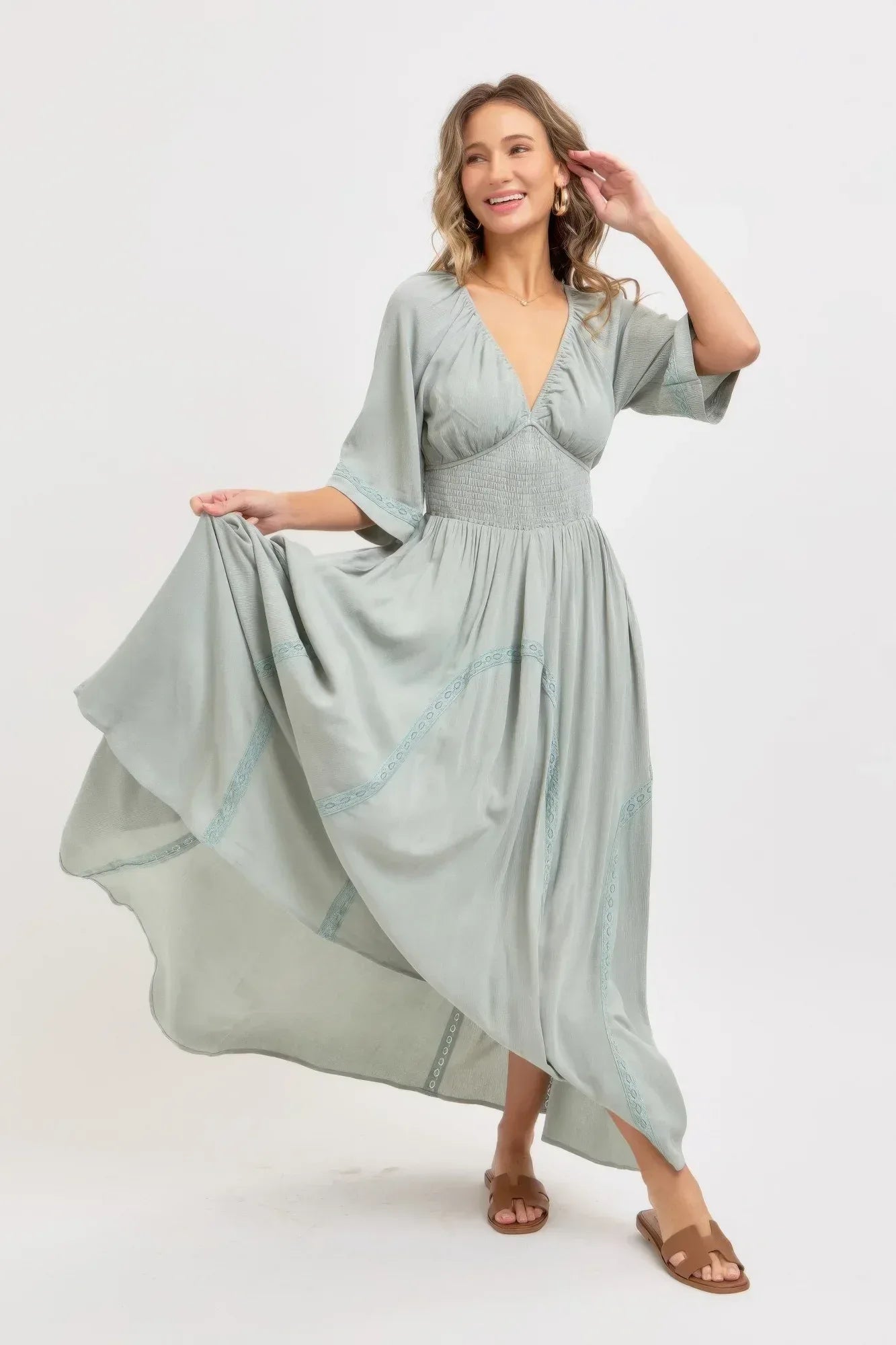 Romantic Flowy Maxi Dress | Mixtshop LLC