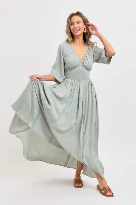 Romantic Flowy Maxi Dress | Mixtshop LLC