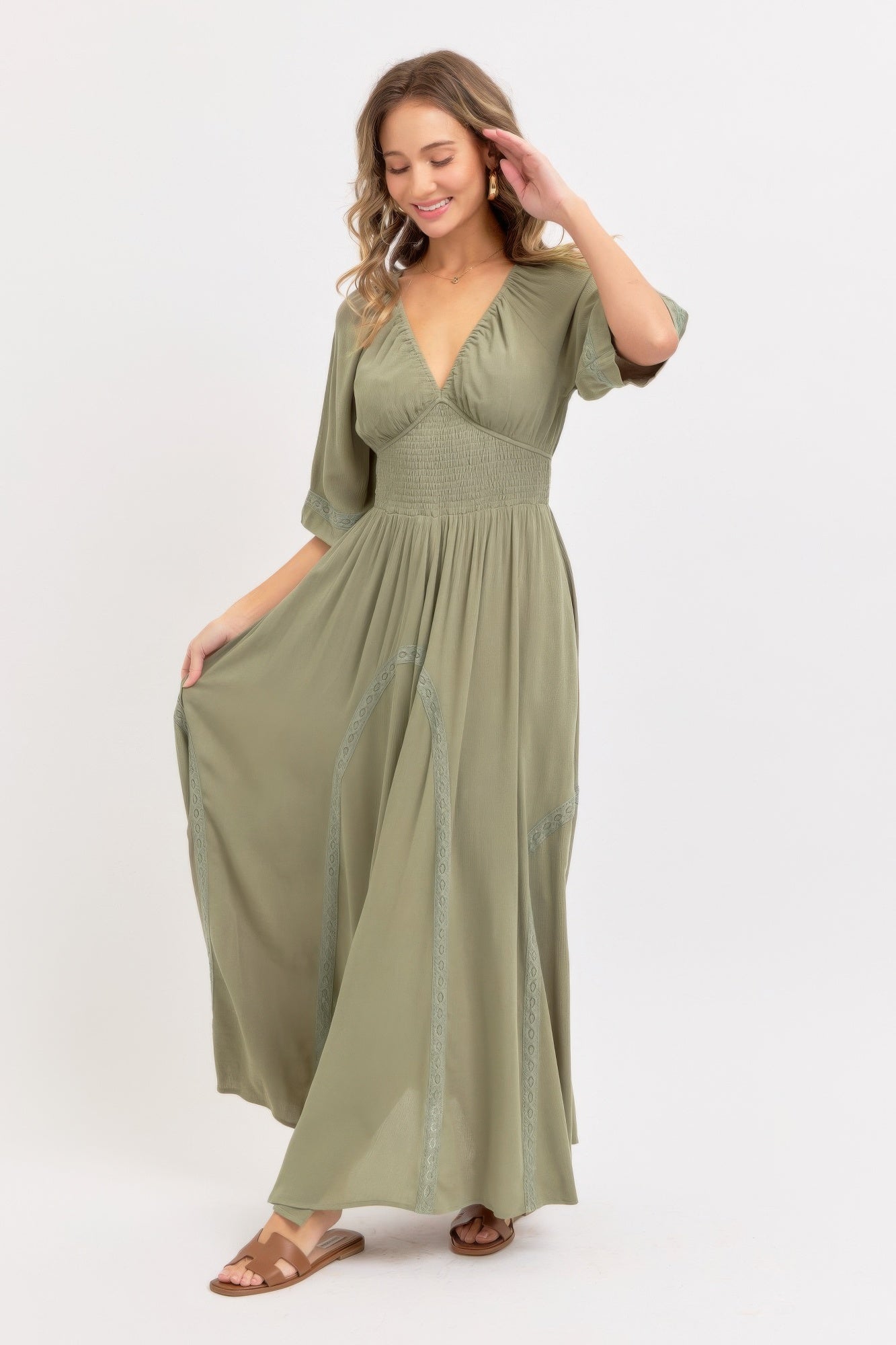 Romantic Flowy Maxi Dress | Mixtshop LLC