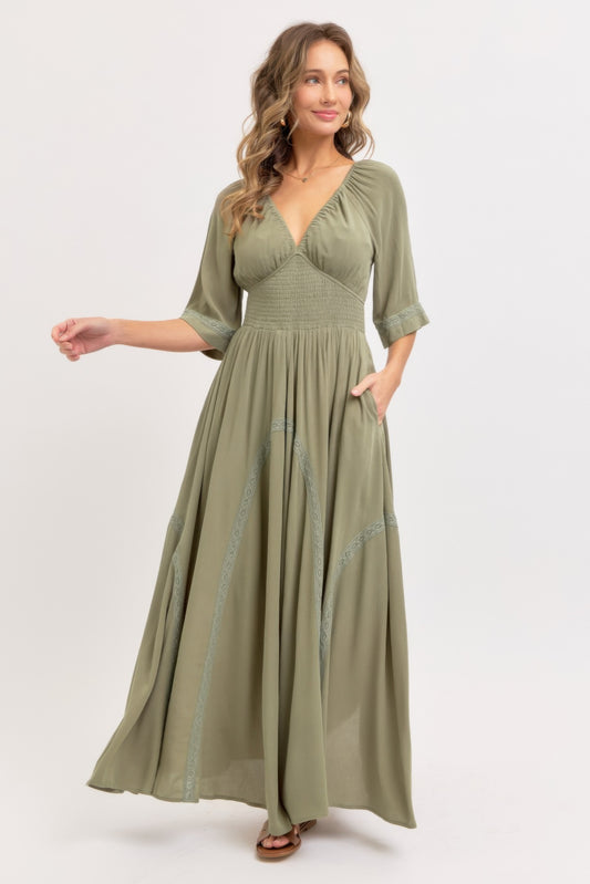 Romantic Flowy Maxi Dress | Mixtshop LLC