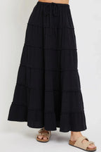 Cotton Gauze Tiered Maxi Skirt | Mixtshop LLC
