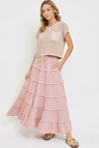 Cotton Gauze Tiered Maxi Skirt | Mixtshop LLC