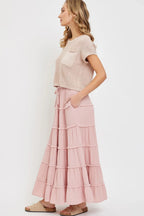 Cotton Gauze Tiered Maxi Skirt | Mixtshop LLC