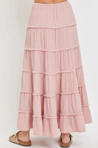 Cotton Gauze Tiered Maxi Skirt | Mixtshop LLC