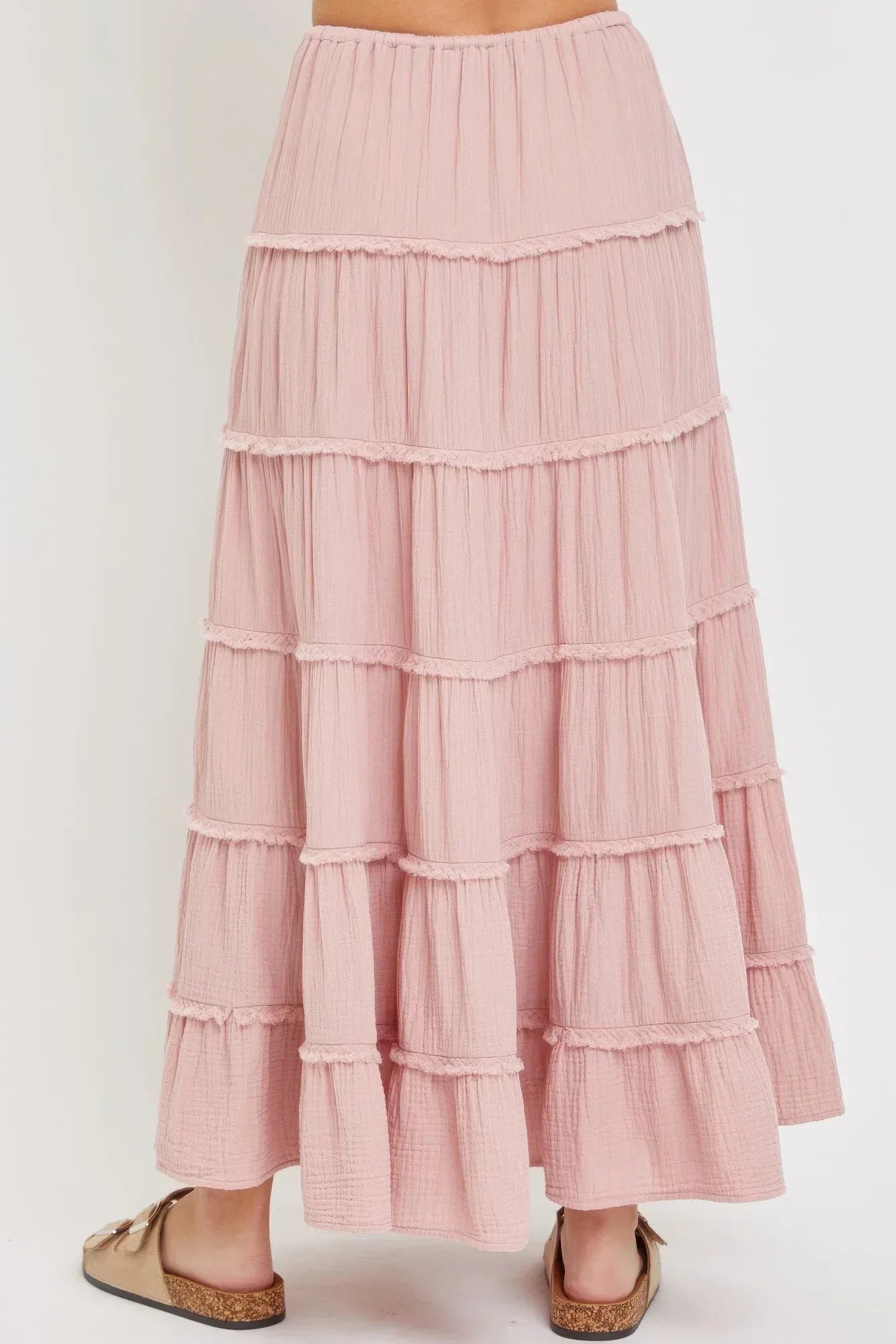 Cotton Gauze Tiered Maxi Skirt | Mixtshop LLC