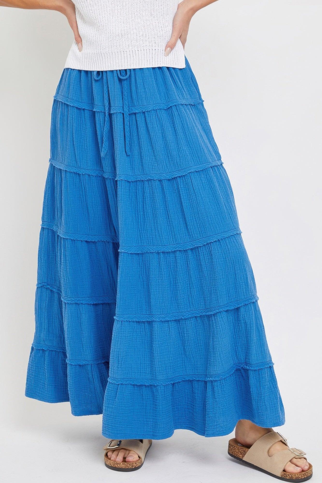 Cotton Gauze Tiered Maxi Skirt | Mixtshop LLC