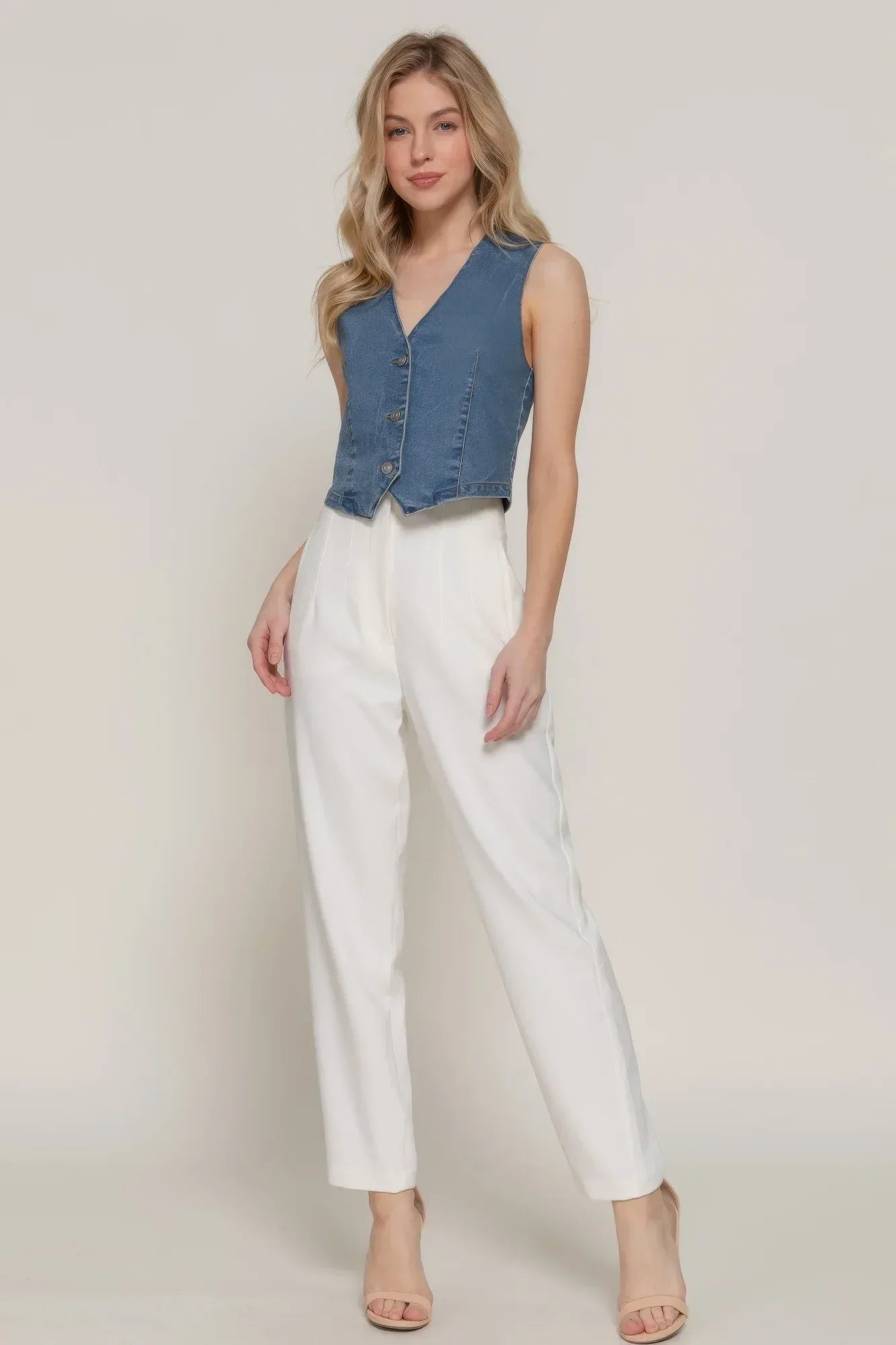 Stretch Denim Vest Secondary image